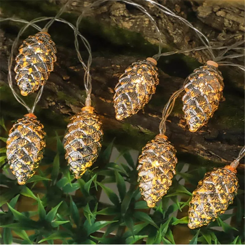 10 LED New Christmas Pine Cone Light String Fairy Lights