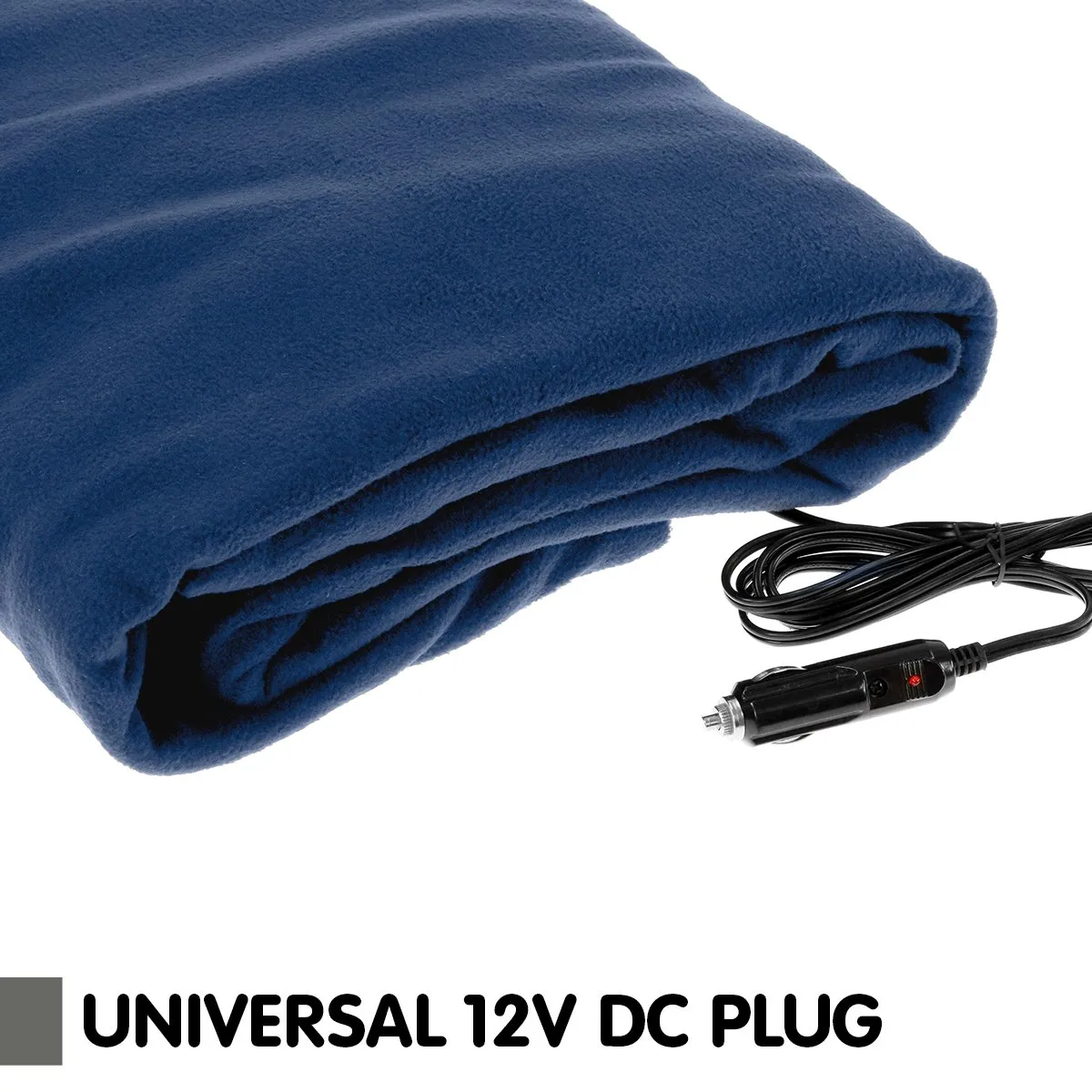 12V Heated Electric Car Blanket 150x110cm, Polyester Fleece