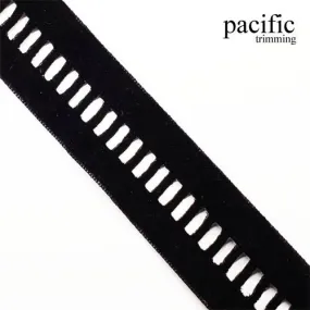 1" Black Polyester Lace Trim - VL190467