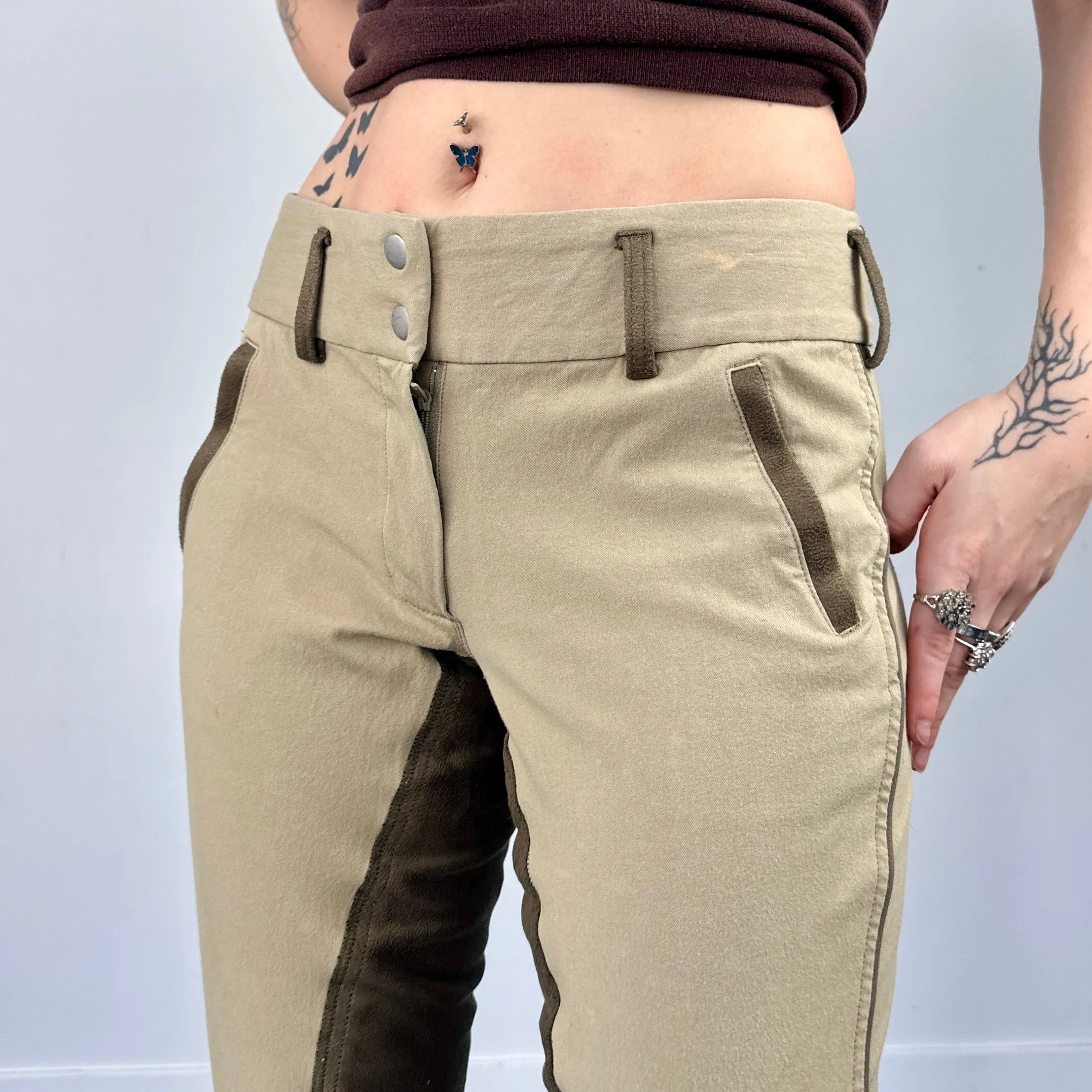 2-Tone Cropped Riding Pants (M)