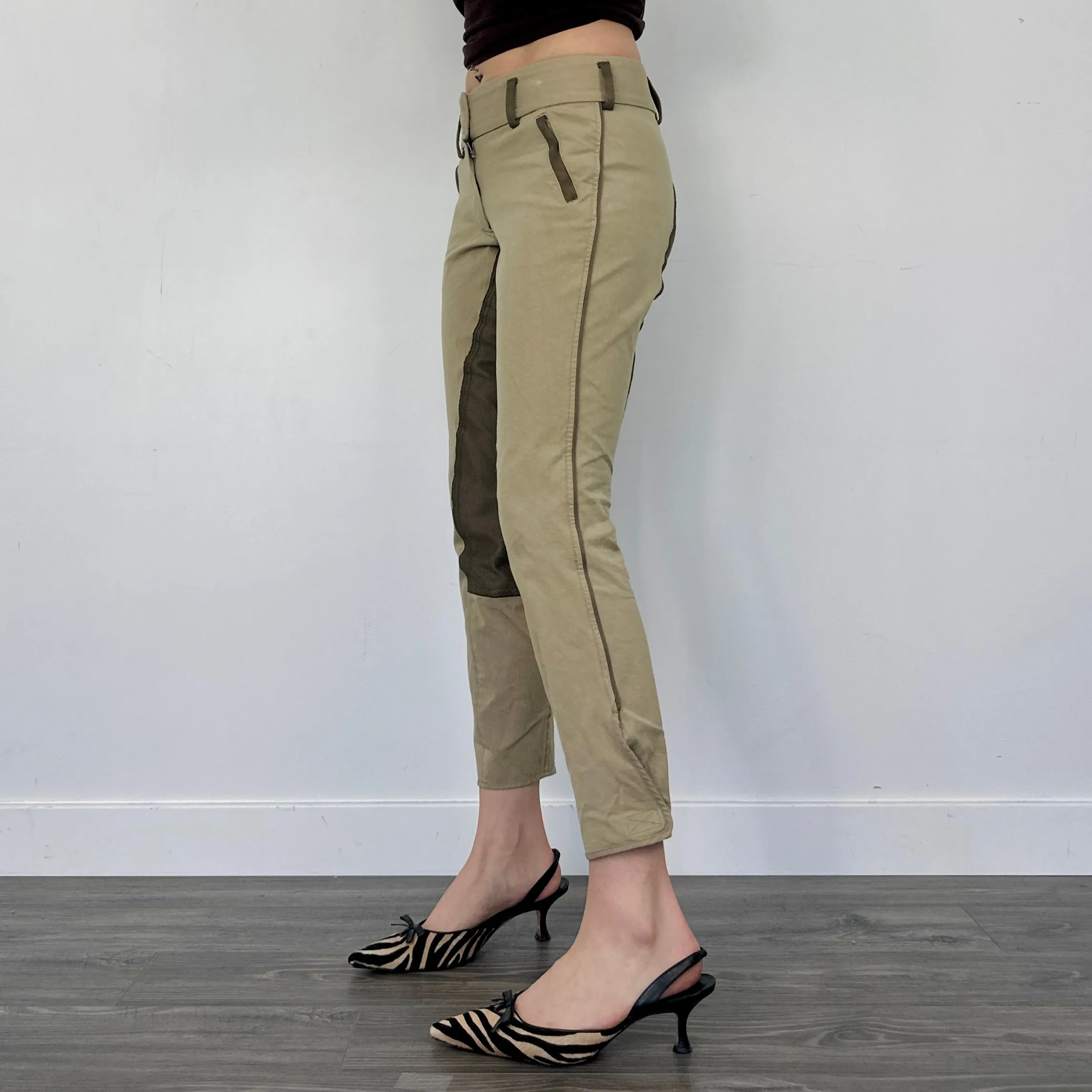 2-Tone Cropped Riding Pants (M)