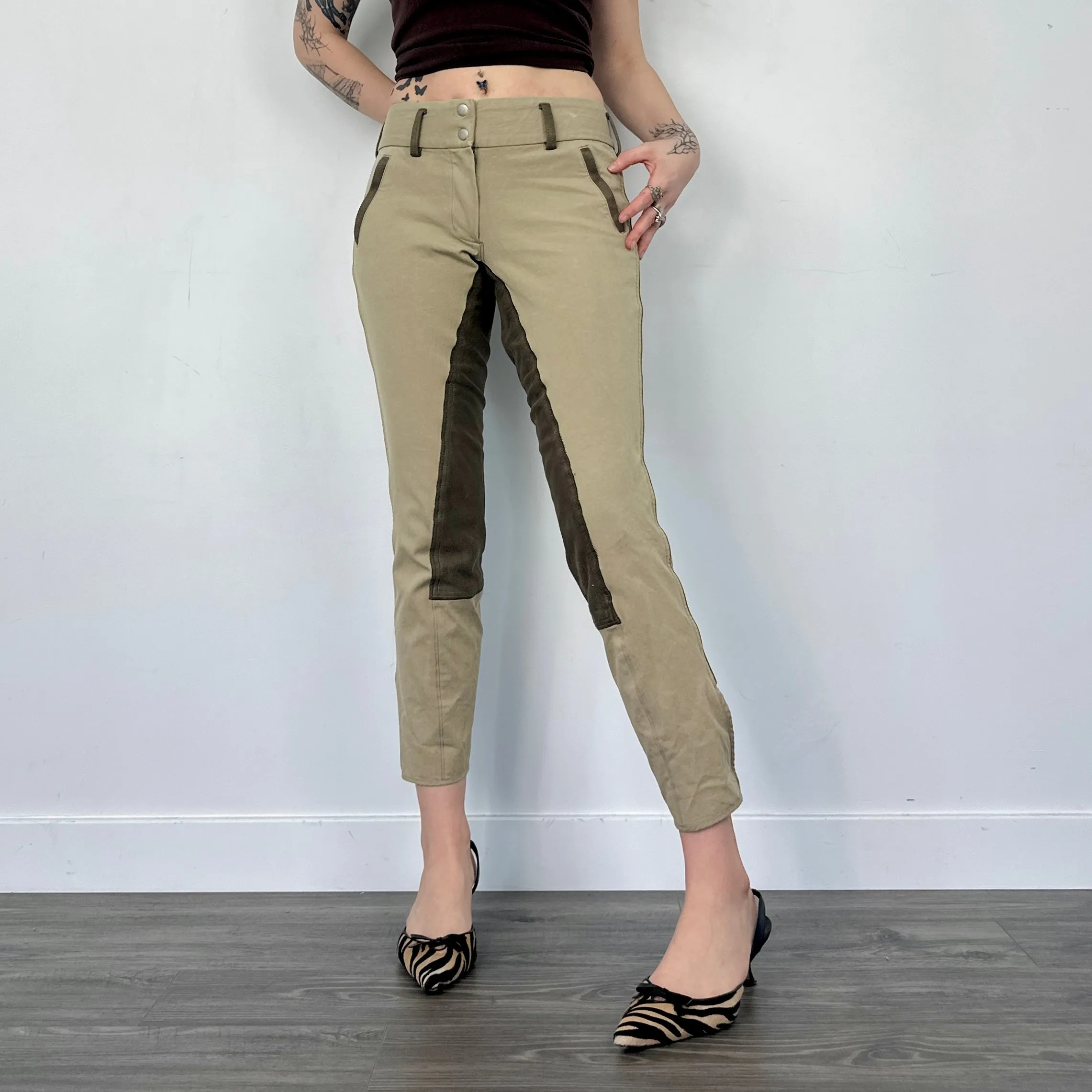 2-Tone Cropped Riding Pants (M)