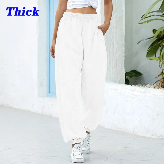 2021 Sweatpants Women Baggy Sports Pants Wide Leg Oversized Streetwear High Waisted Size S - 2XL