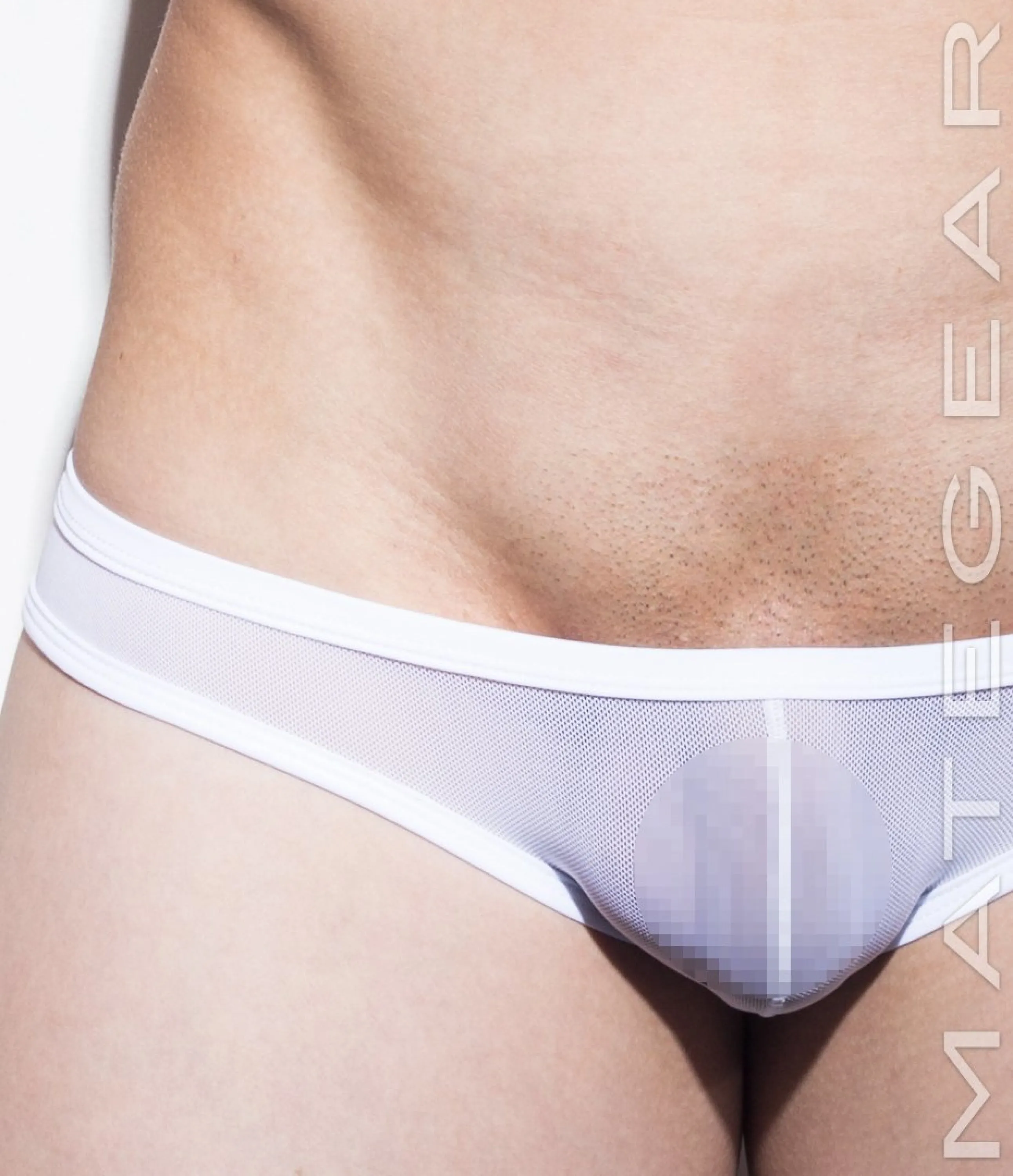 [2pc/Pack] Sexy Men's Underwear Mini Squarecut Trunks - Ran Kwang (Flat Front / Reduced Sides) (Soft Thin Mesh Signature Series)