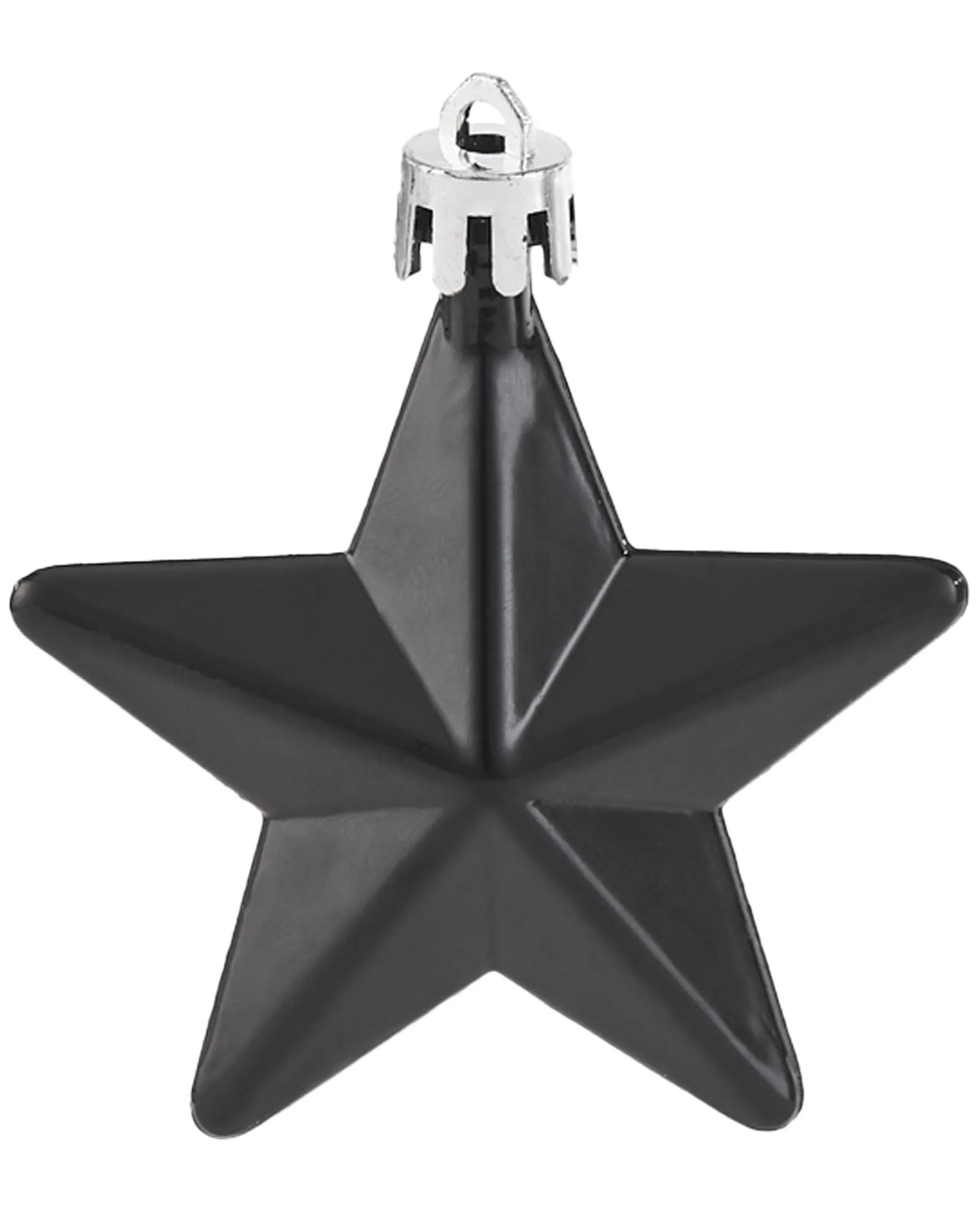 6 Pack of Hanging Stars, Black, 7.5 cm