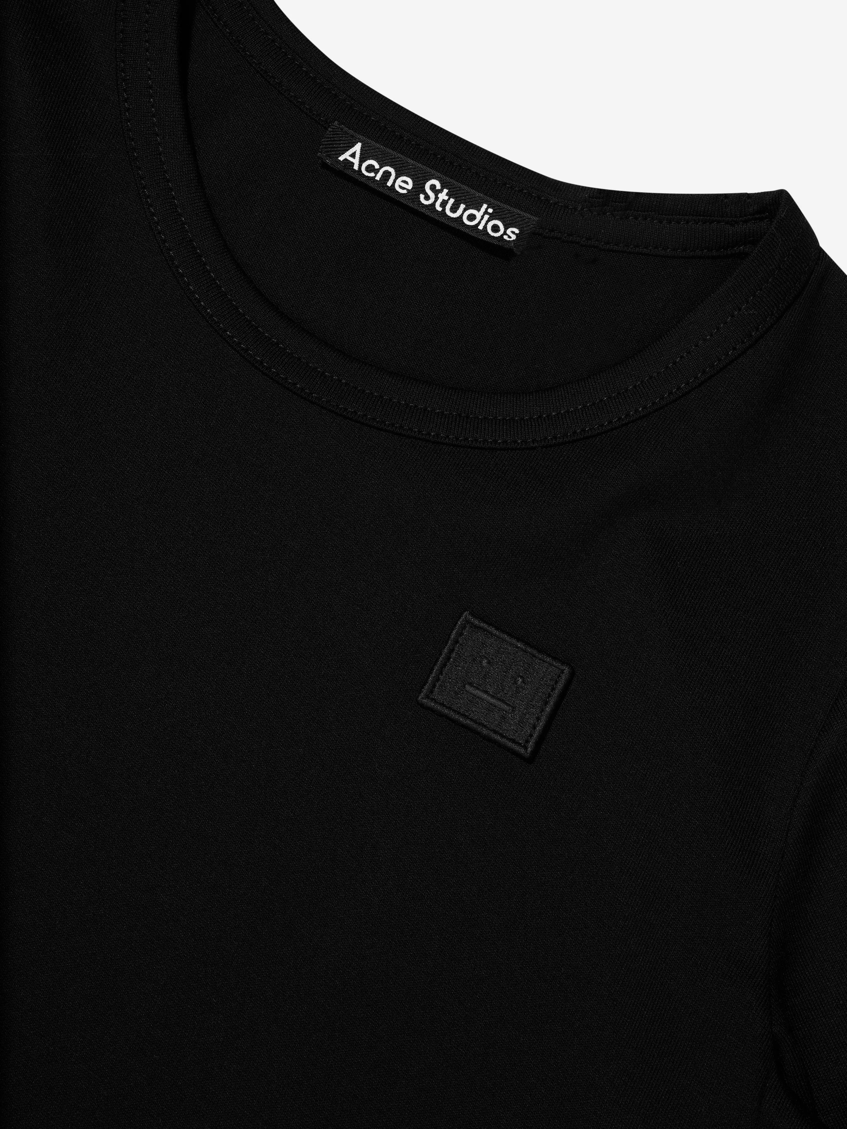 Acne Studios Kids Mini Nash Face Logo Patch T-Shirt in Black