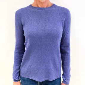 Amethyst Purple Lightweight Cashmere Crew Neck Jumper Small