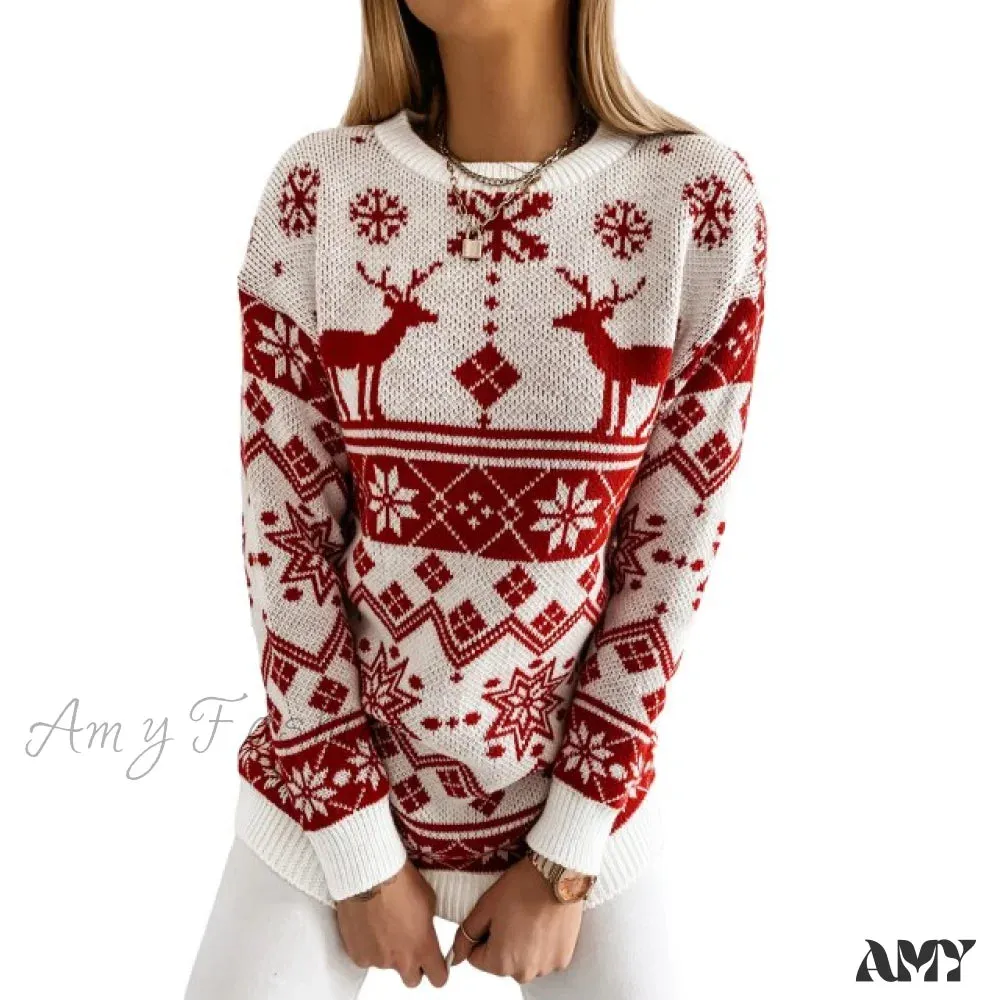 Amy Fashion - Christmas Santa Snowflake Sweaters