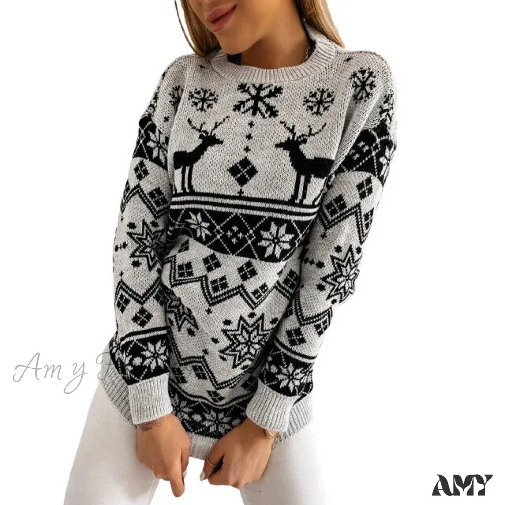 Amy Fashion - Christmas Santa Snowflake Sweaters