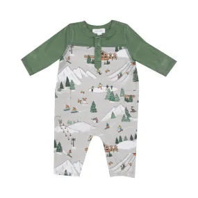 Angel Dear - Winter Fun Skiers Raglan Romper