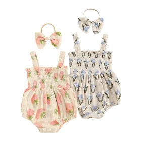 AUGUSTINA Smocked Romper with Headband