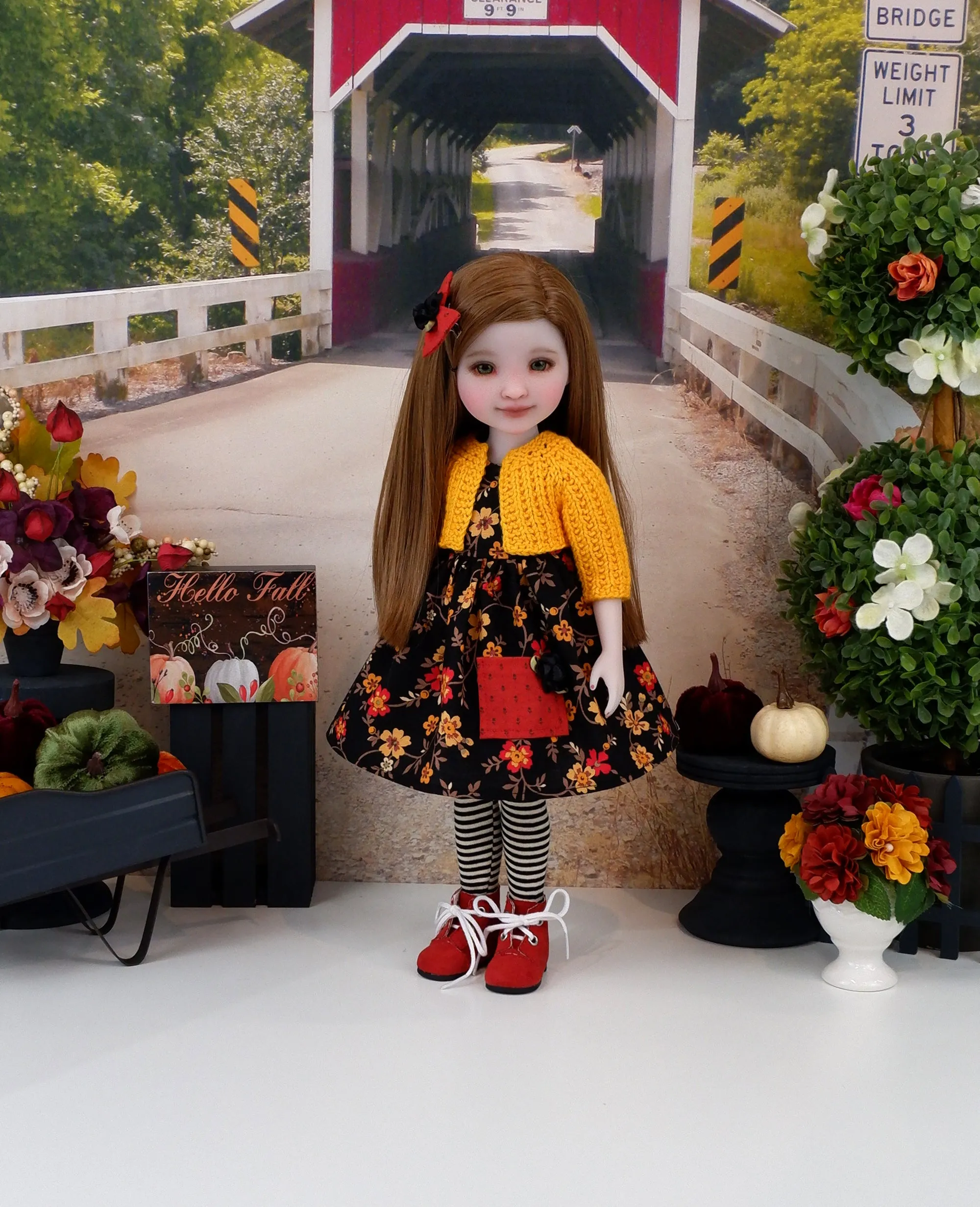 Autumn Evening - dress with sweater & boots for Ruby Red Fashion Friends doll