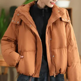 Babakud Women Winter Windproof Hooded Thick Warm Puffer Short Jacket