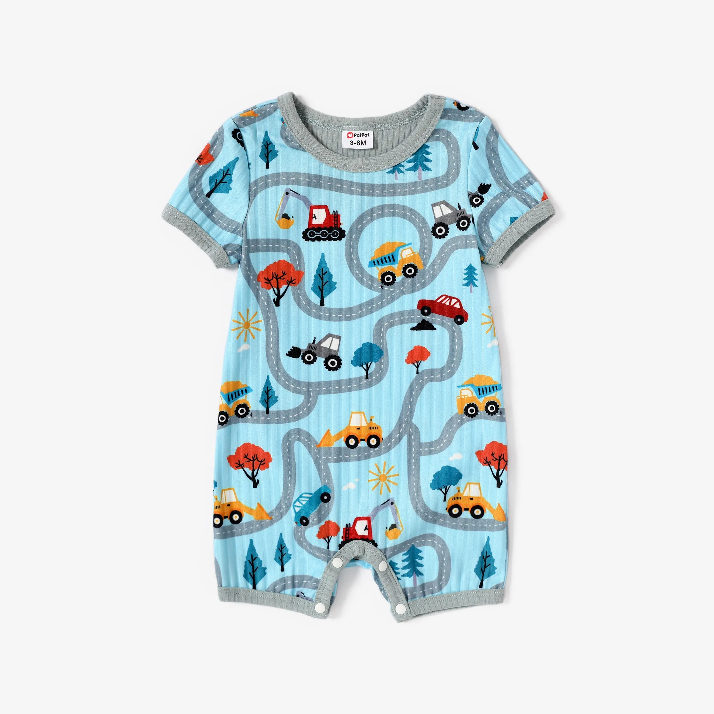 Baby Boy Vehicle Print Romper