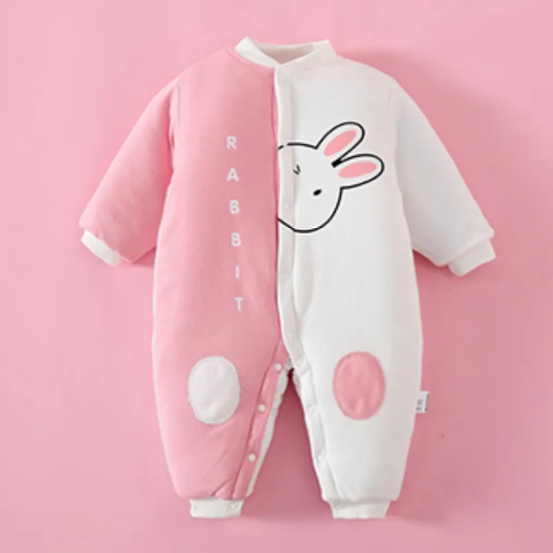 Baby Winter Warm Cotton Romper Pink Series