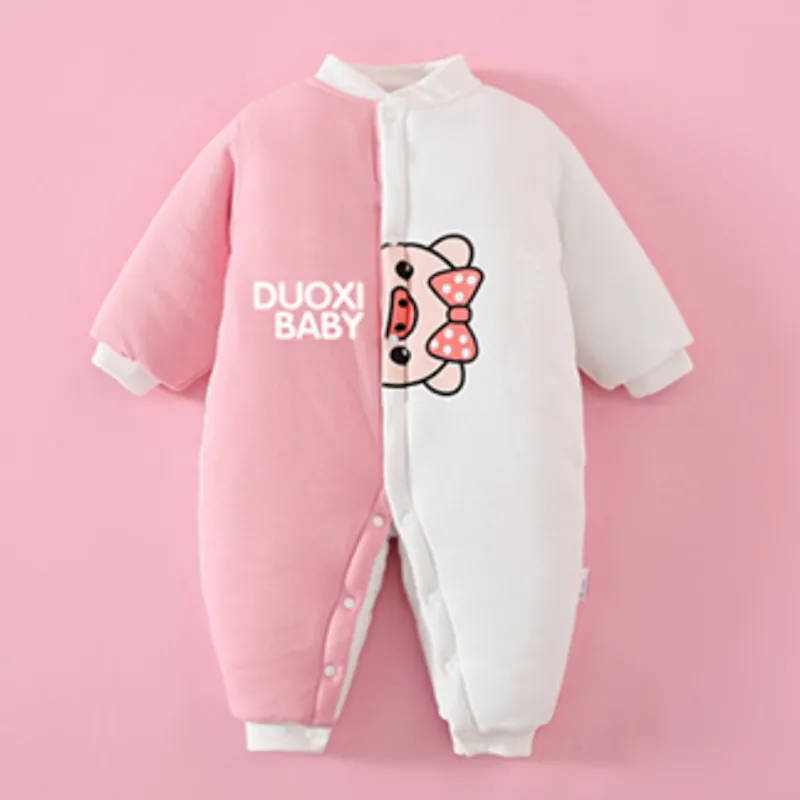 Baby Winter Warm Cotton Romper Pink Series