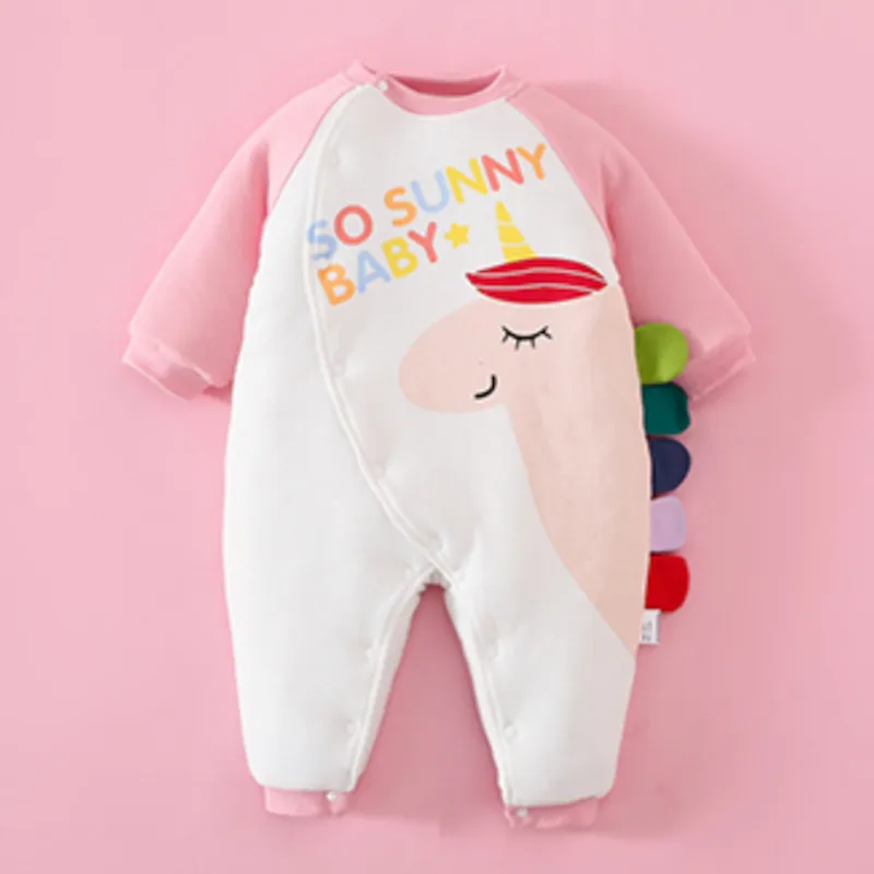 Baby Winter Warm Cotton Romper Pink Series