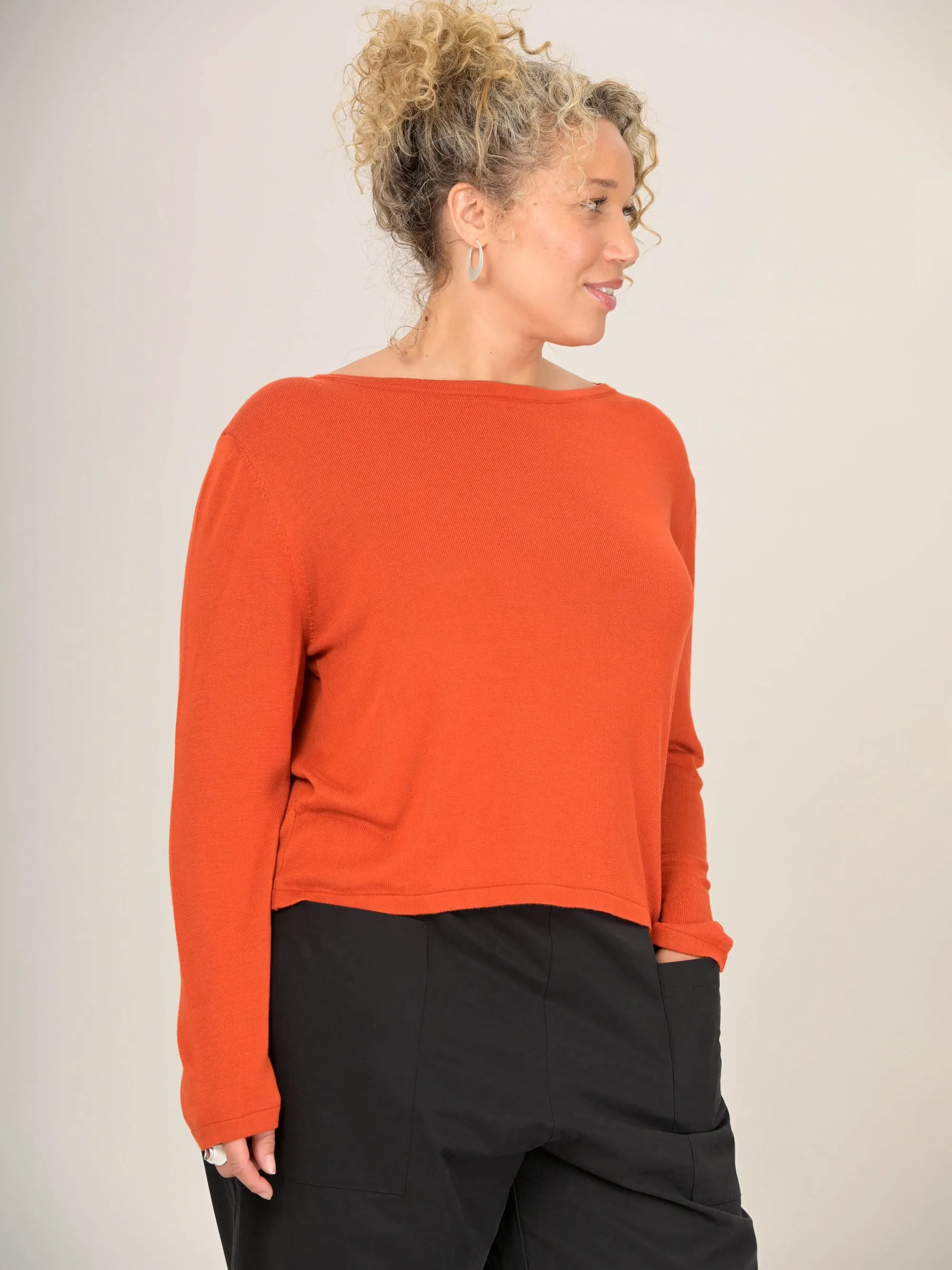 Bamboo Round Neck Boxy Sweater