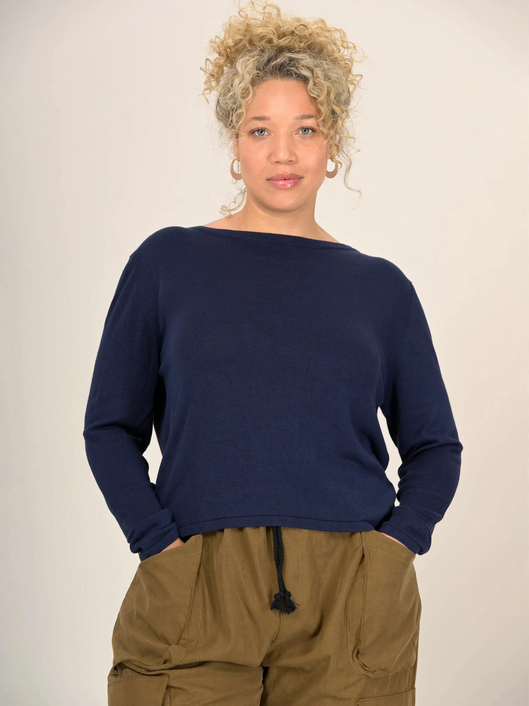 Bamboo Round Neck Boxy Sweater