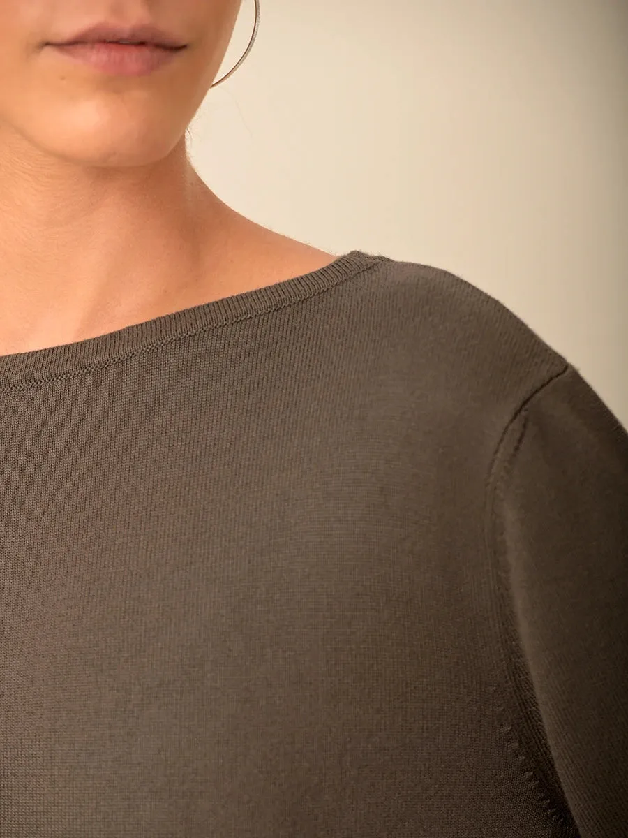 Bamboo Round Neck Boxy Sweater