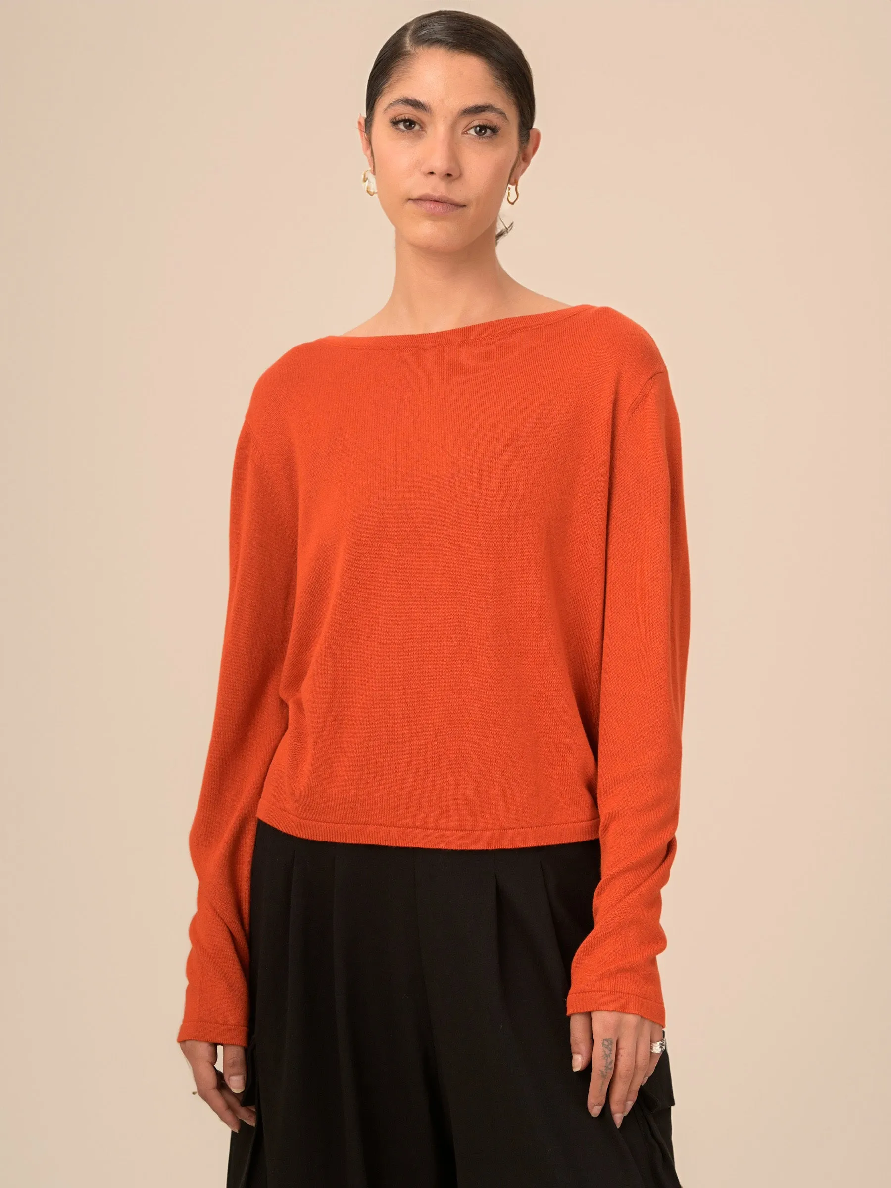 Bamboo Round Neck Boxy Sweater