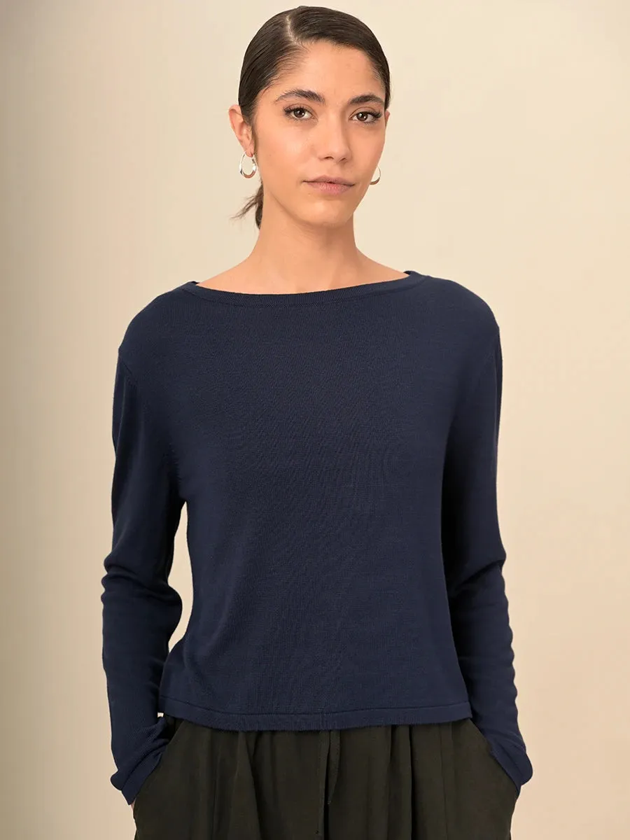 Bamboo Round Neck Boxy Sweater