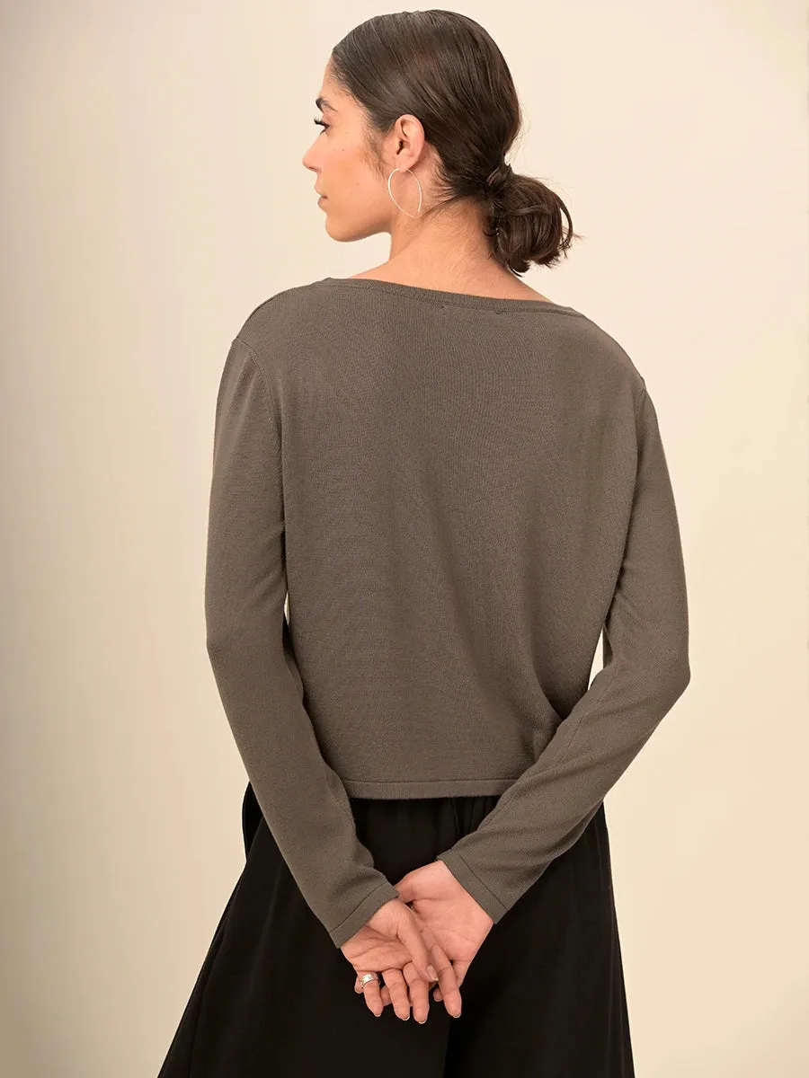 Bamboo Round Neck Boxy Sweater