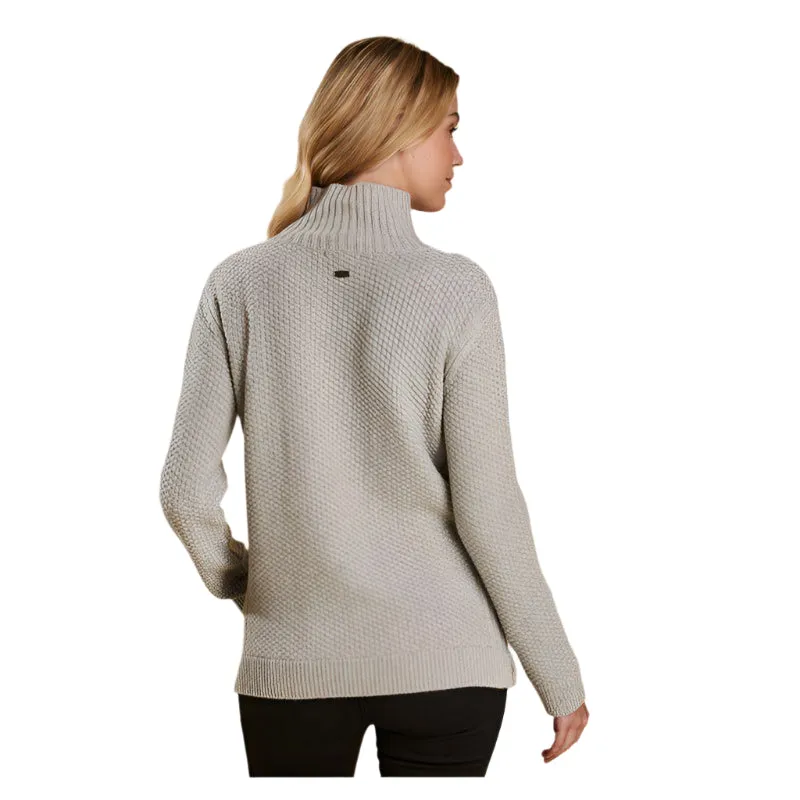 Barbour Ladies Leith Roll Collar Merino Cashmere Mix Jumper - Light Grey Marl