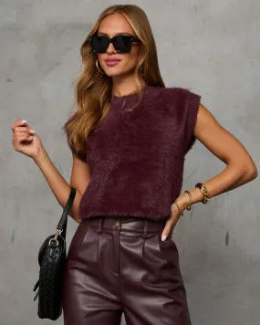 Becka Fuzzy Knit Sleeveless Sweater Top