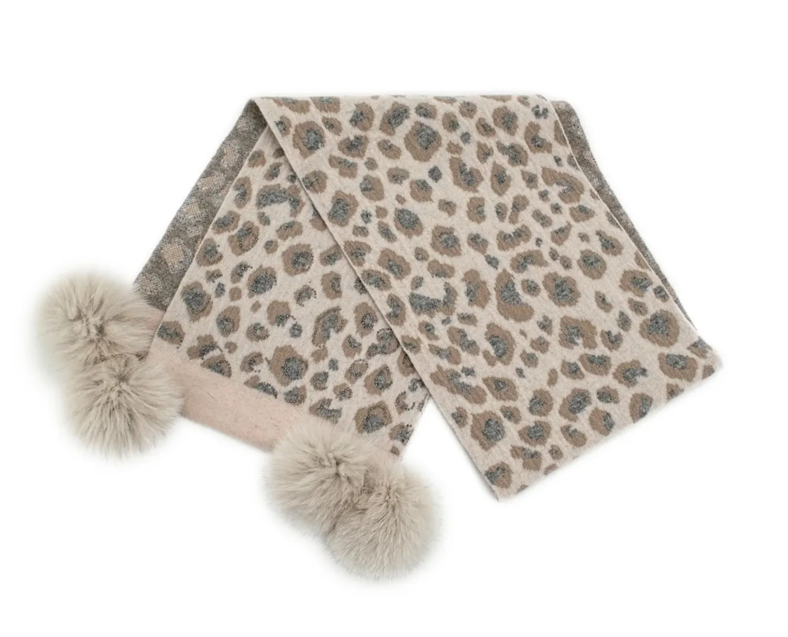 Beige Animal Print Scarf