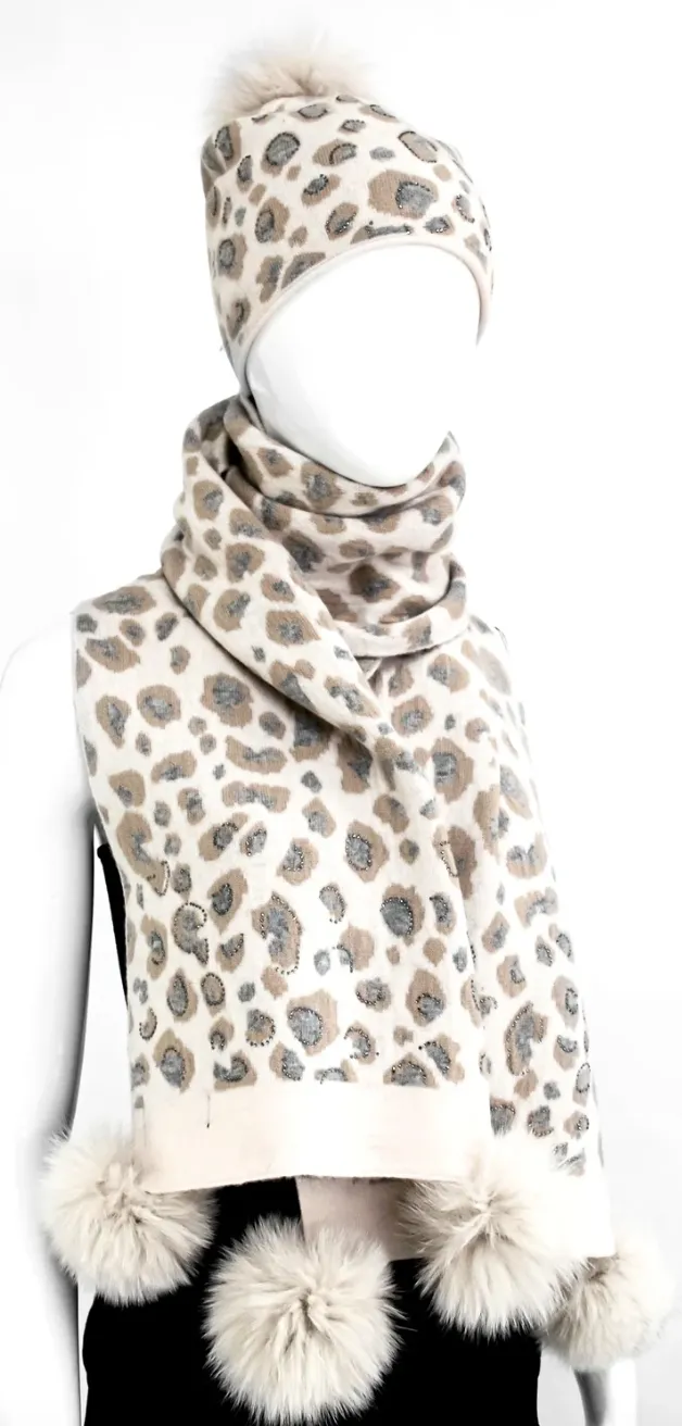 Beige Animal Print Scarf