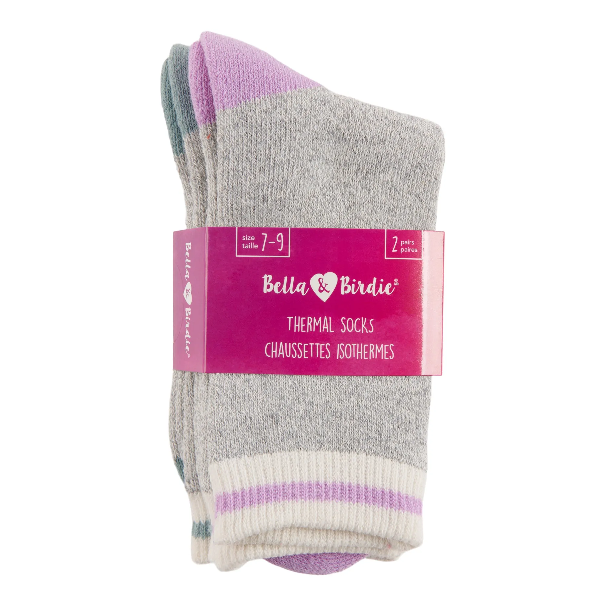 BELLA & BIRDIE Girl's Thermal Socks, 2-Pack