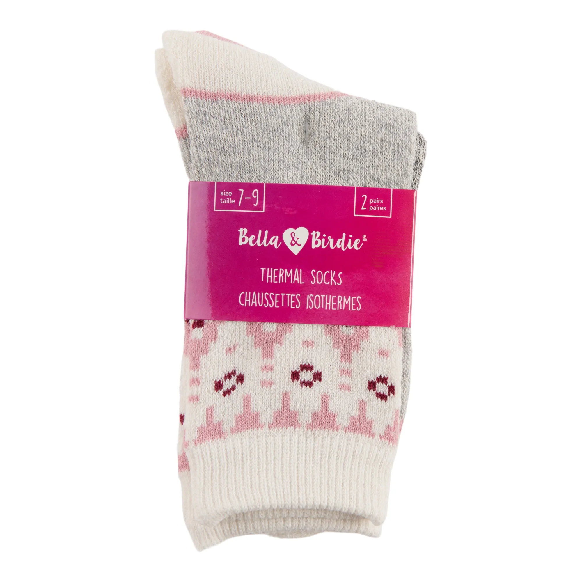 BELLA & BIRDIE Girl's Thermal Socks, 2-Pack