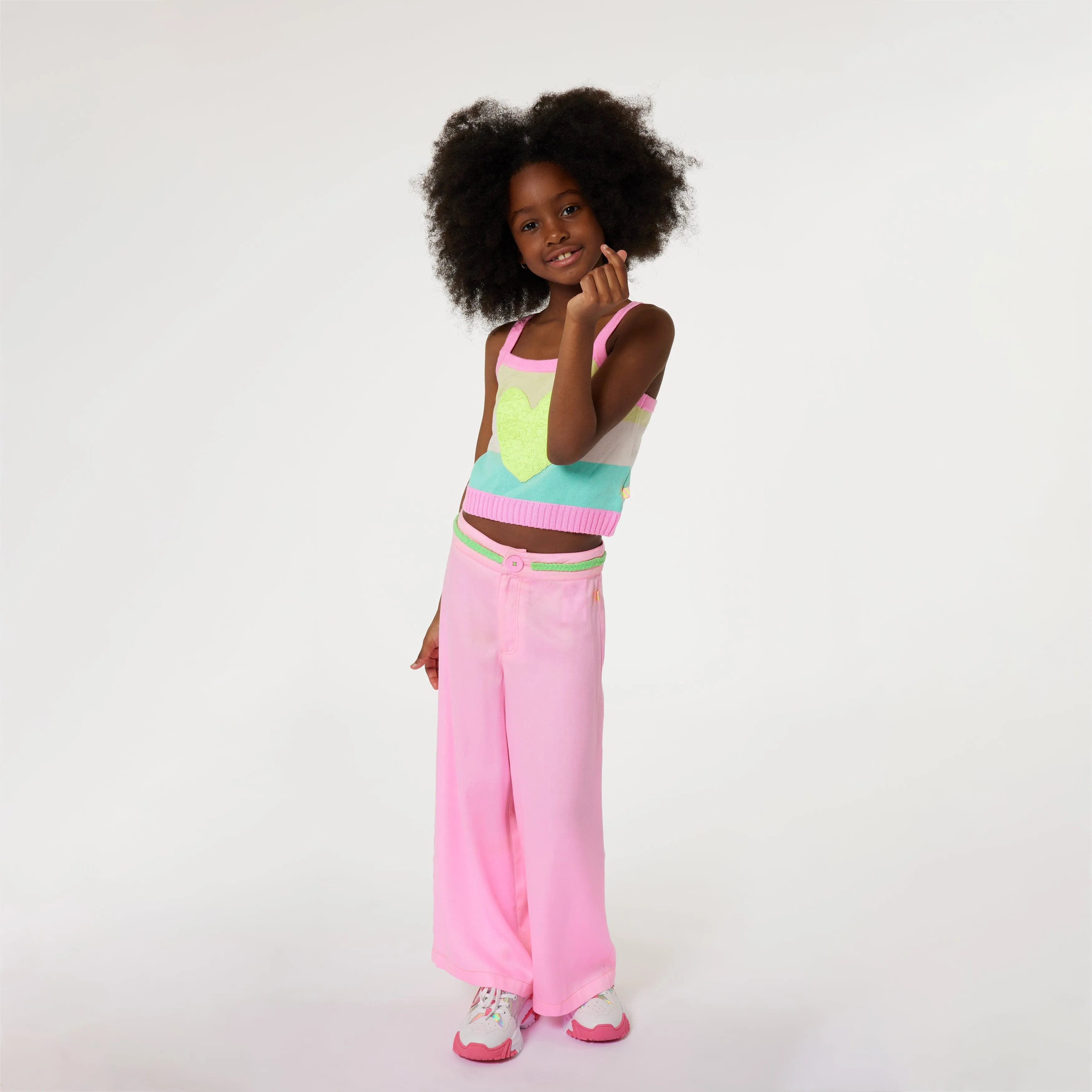 Billieblush Girls Knitted Crop Top in Pink