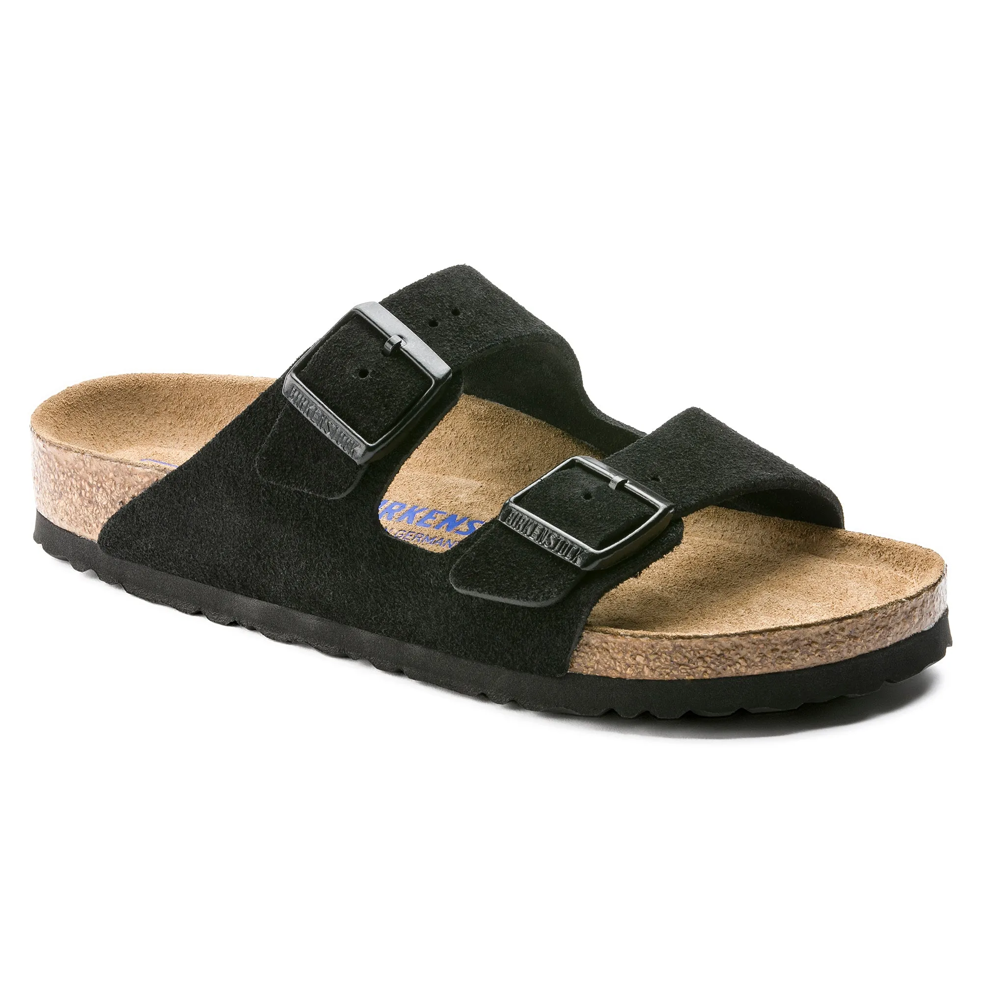 Birkenstock Arizona Soft Footbed Suede Leather Color: Black