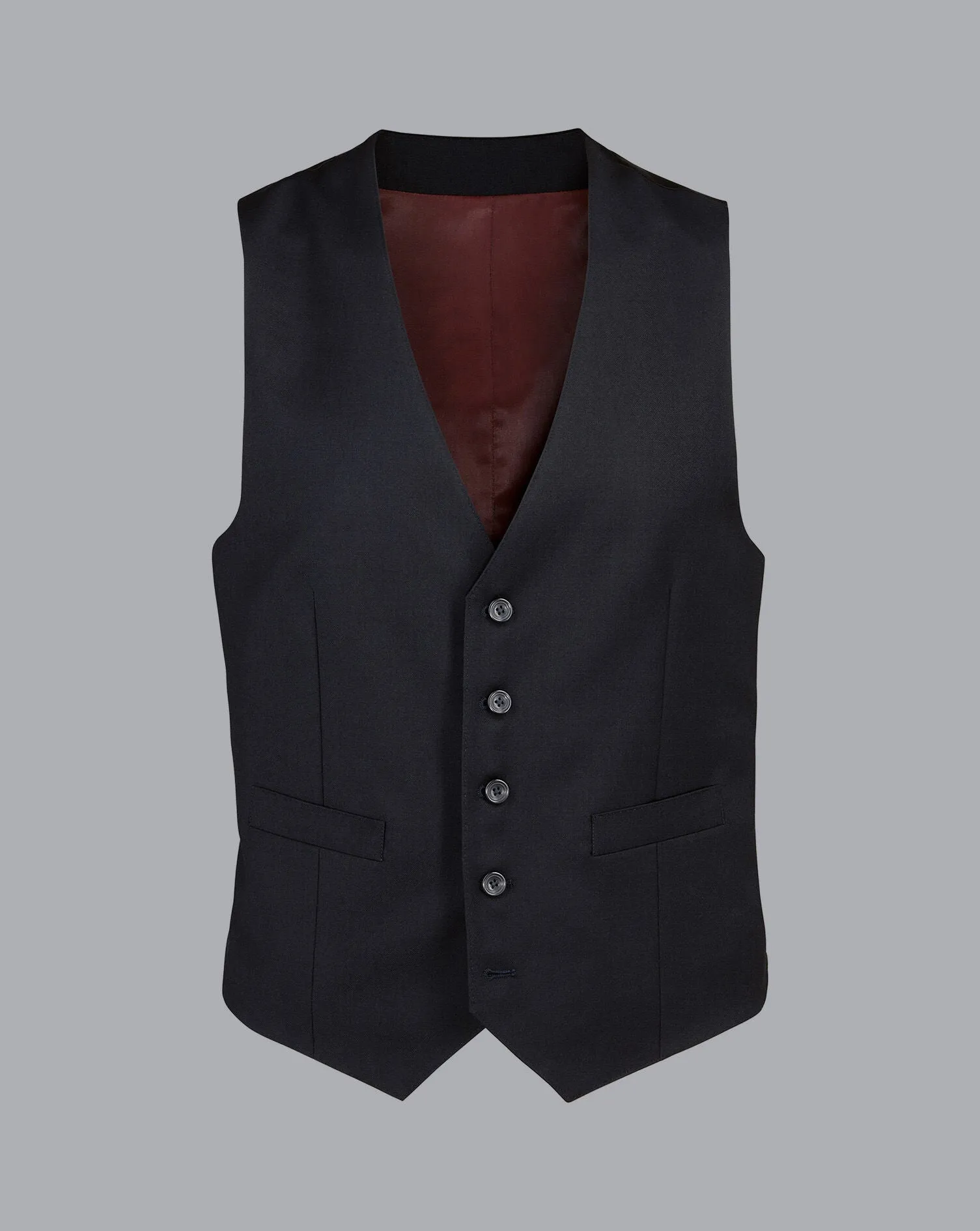 BLACK ADJUSTABLE FIT NATURAL STRETCH TWILL WAISTCOAT