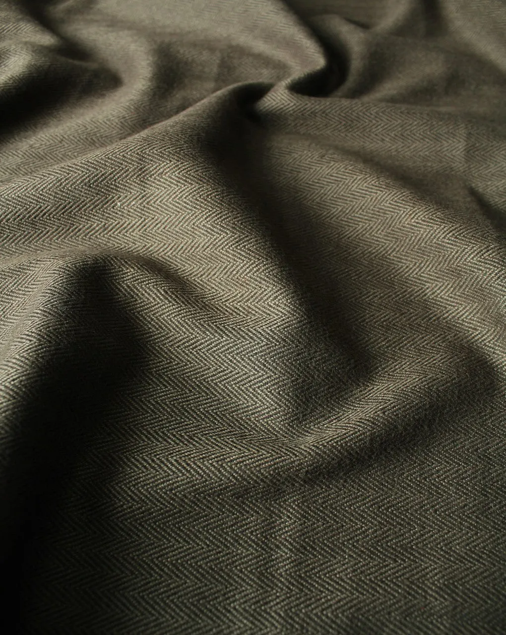 Black And Brown Herringbone Polyester Woolen Fabric