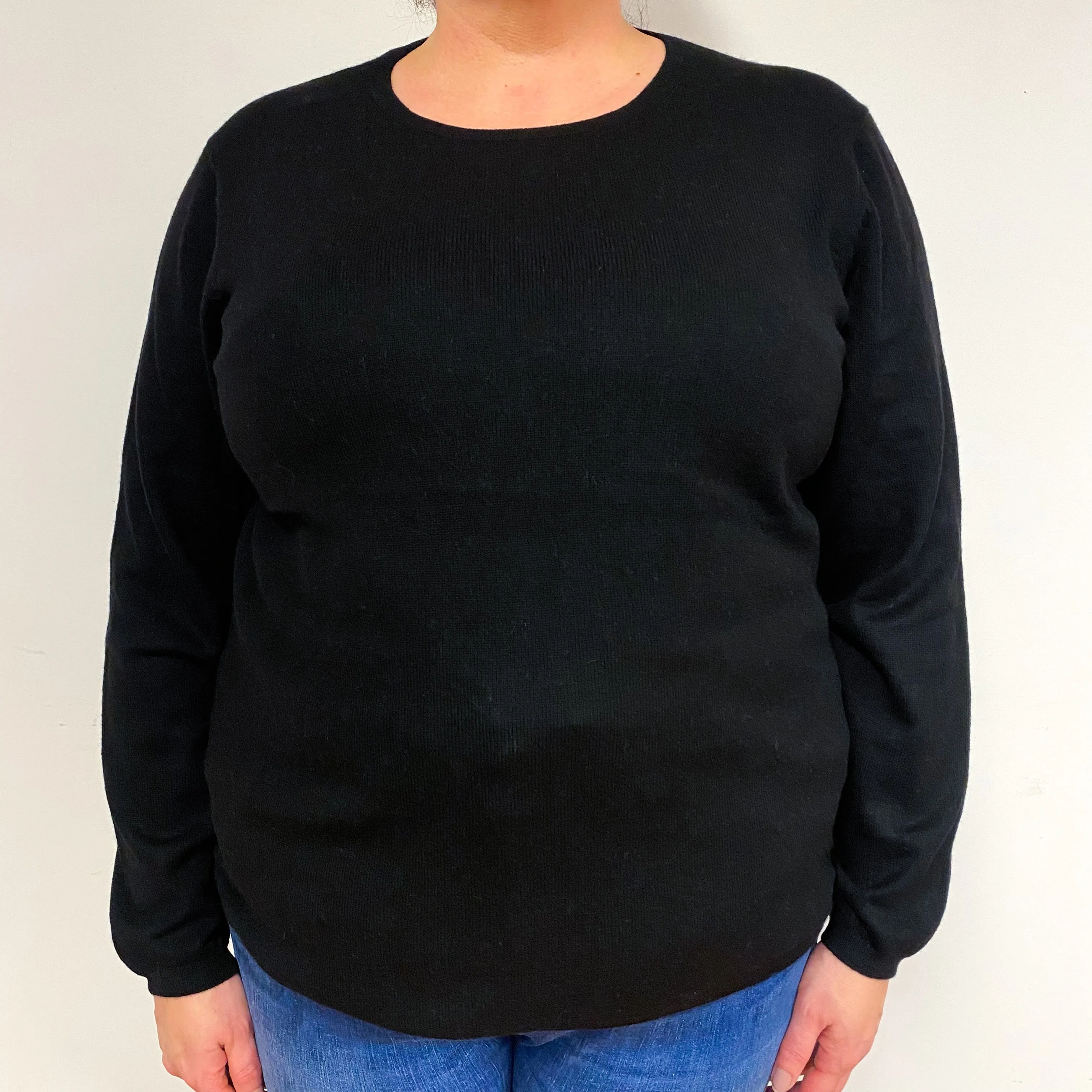 Black Cashmere Crew Neck Jumper XXL