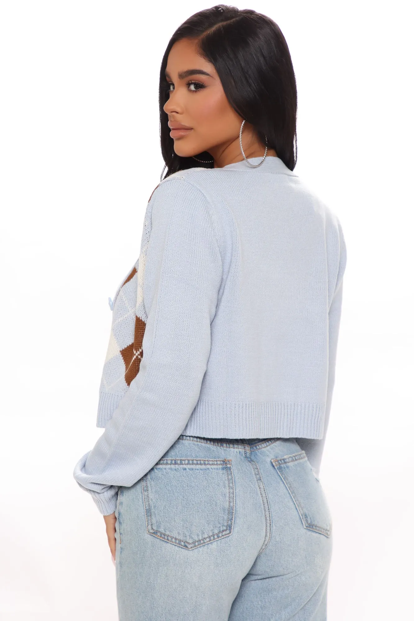 Blaire Cardigan Sweater Set - Blue/combo