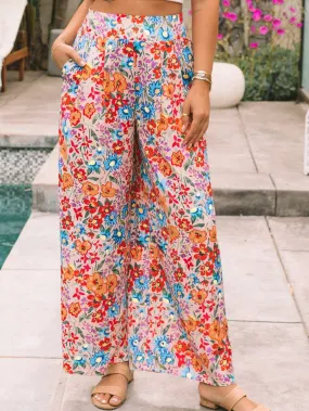 Blossom Dreams Multicolored Floral Wide Leg Pants