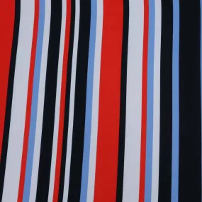 Blue Multicolored Striped Printed Polyester