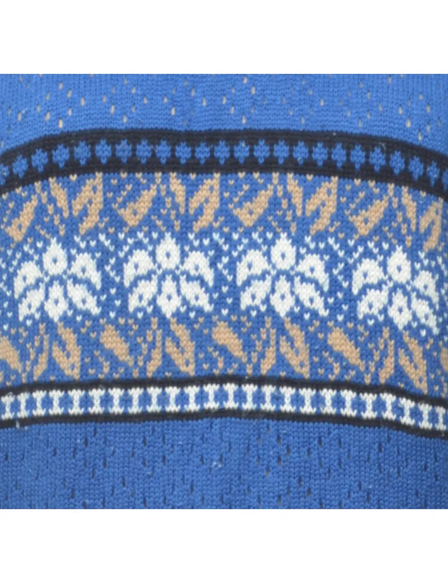 Blue Nordic Jumper - M