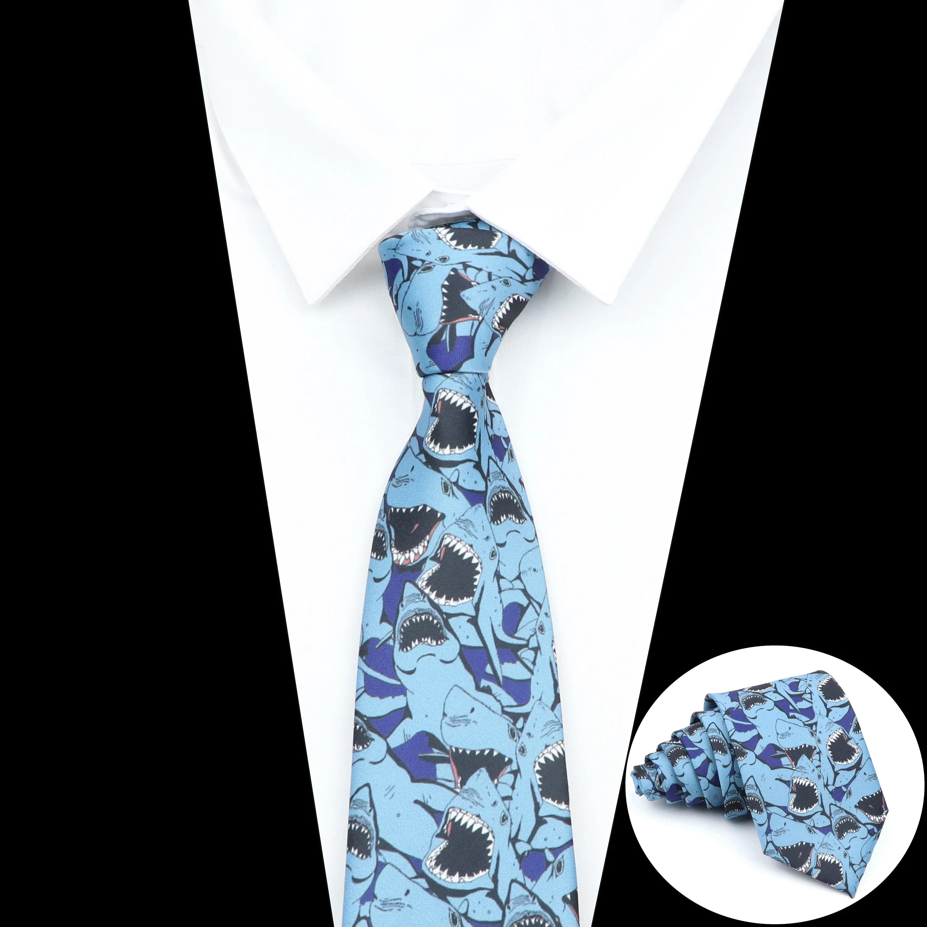 Blue Tie: Shark Bite Motive