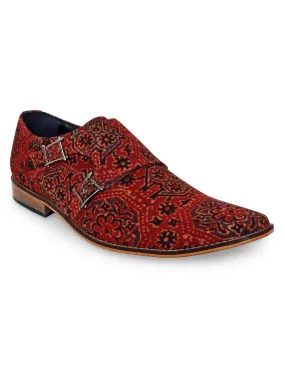 Brown Ajrakh Monk Shoes