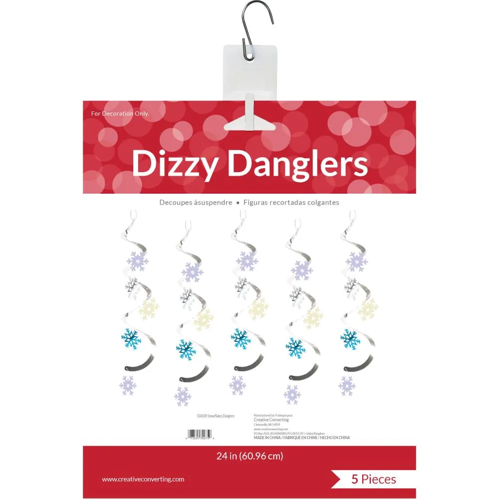 Bulk Pack of 10 Snowflakes Dizzy Danglers