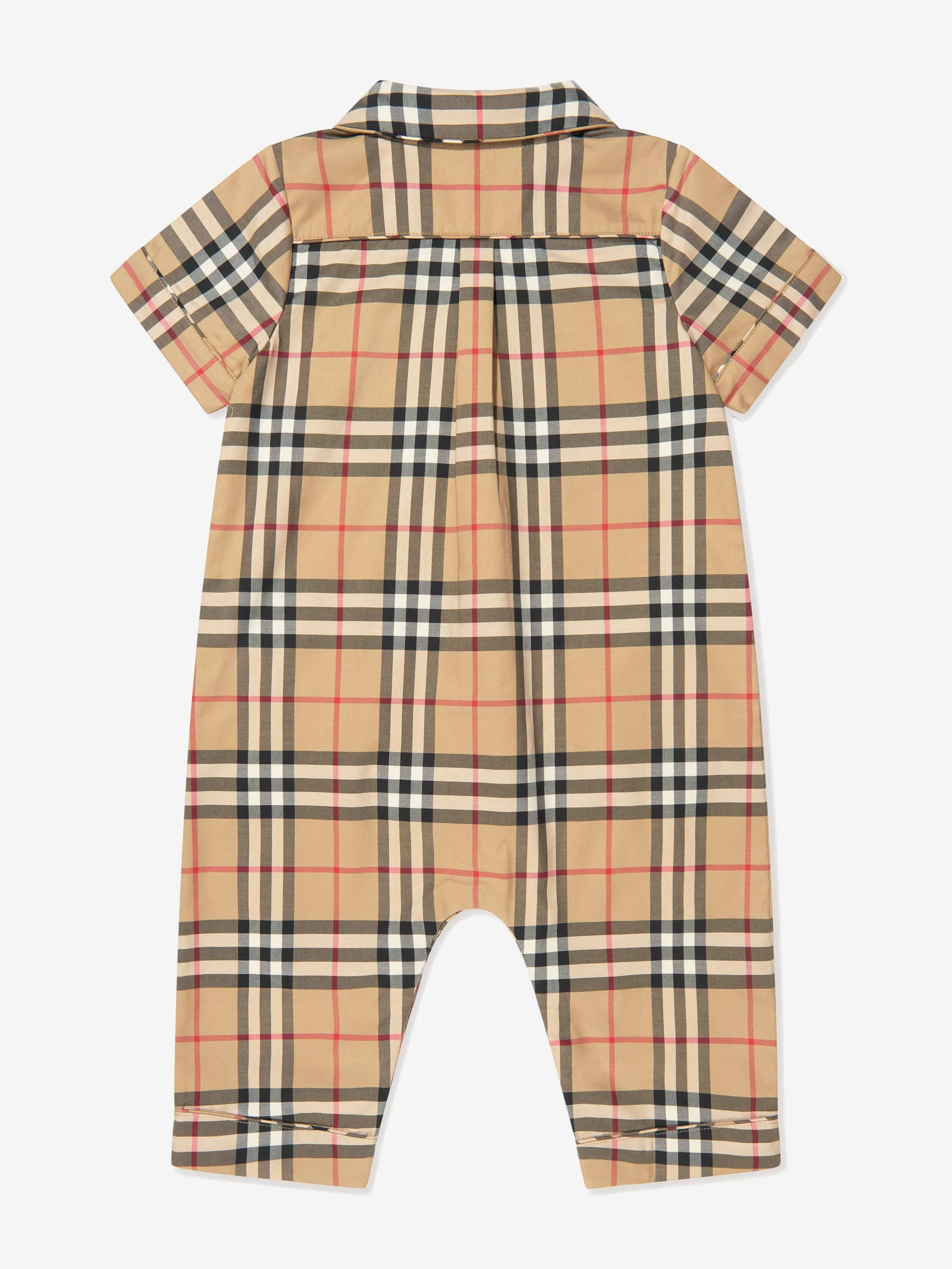 Burberry Baby Boys Check Andreas Romper In Beige