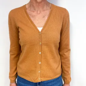 Butterscotch Brown Cashmere V-Neck Cardigan Medium