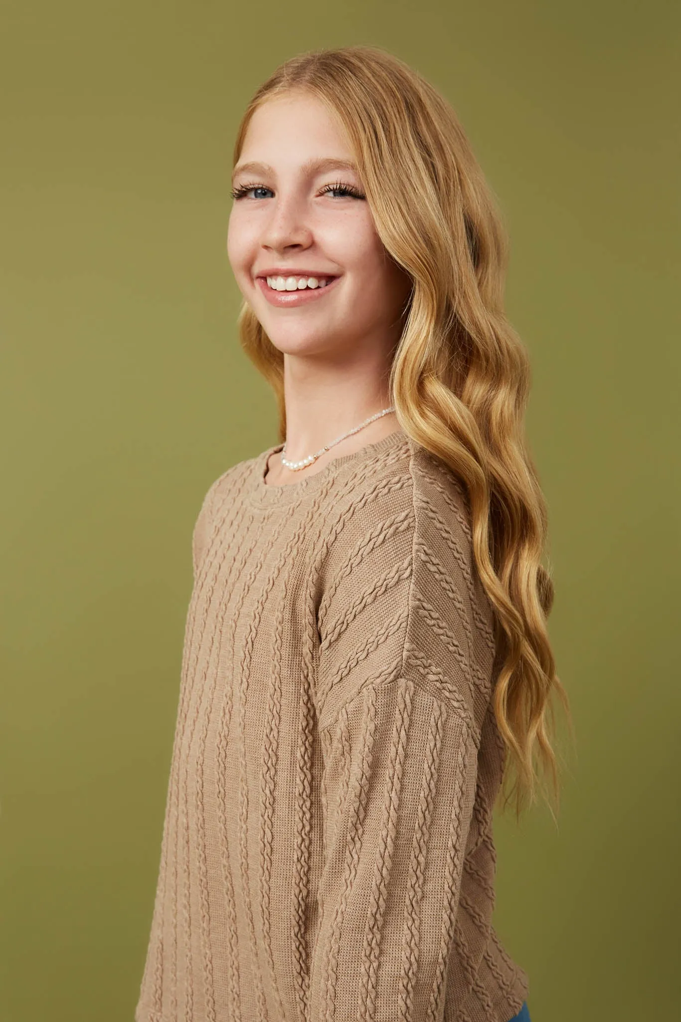 Cable Knit Banded Knit Top