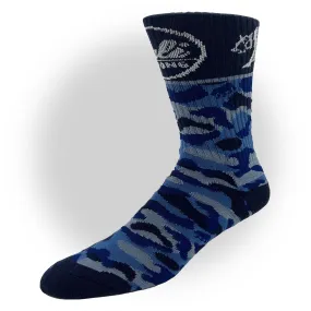 CALI Strong Urban Camo Athletic Crew Socks Navy