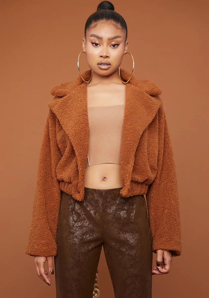 Camel It's A Mood Teddy Moto Jacket